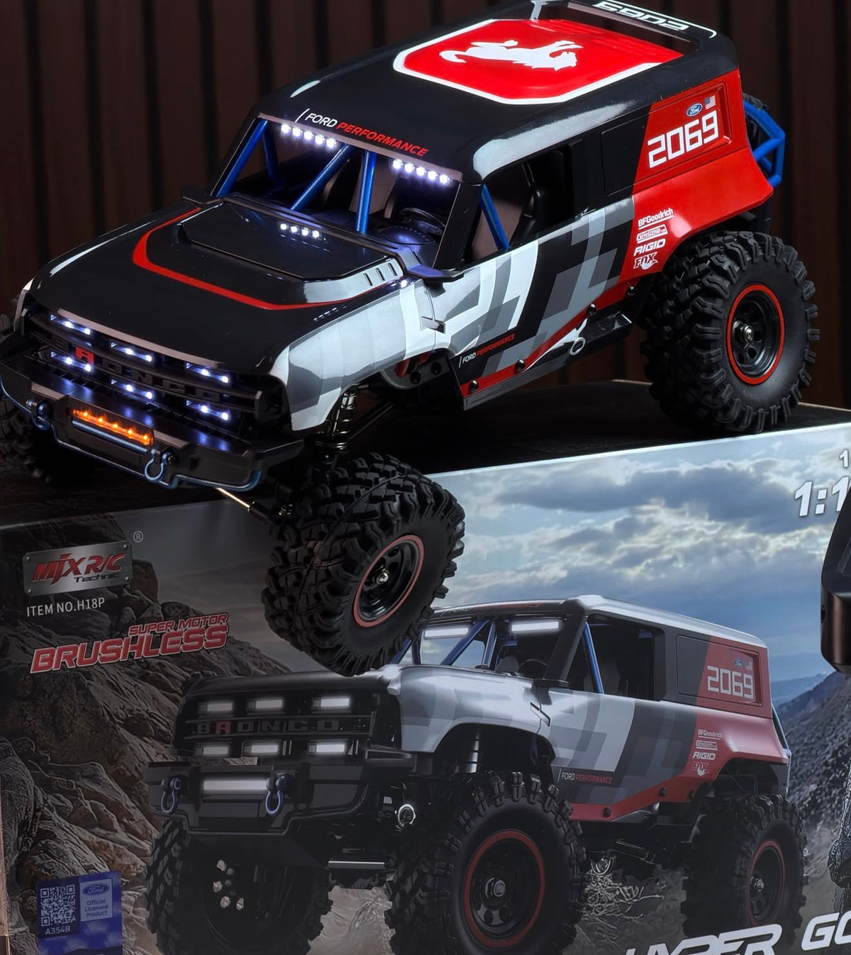Trudj Ford Hyper 60 RC Off-Road Truck – Red, Black & White