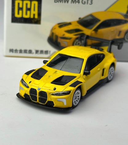 Trudj BMW M4 GT3 Diecast Model Car – Yellow & Black Racing Edition
