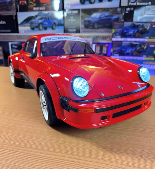 Trudj Porsche 911 Diecast Model Car – Red Edition with LED Headlights