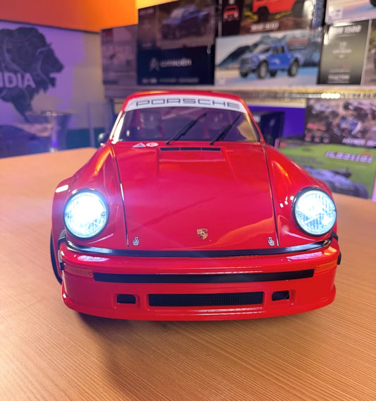 Trudj Porsche 911 Diecast Model Car – Red Edition with LED Headlights