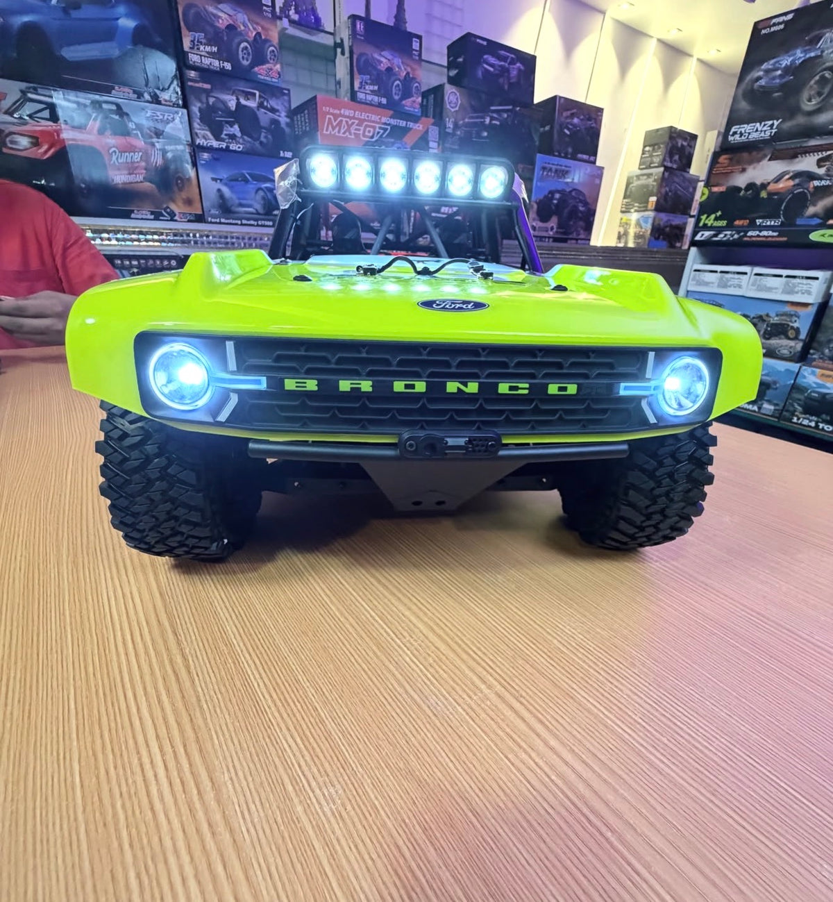 Trudj White, Black & Neon Green RC Off-Road Truck