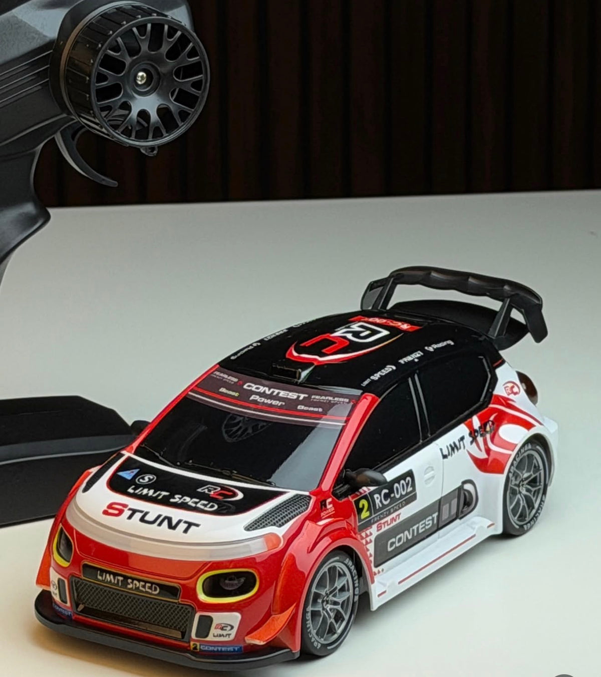Trudj Remote Control Racing Car – Red, Black & White RC Toy