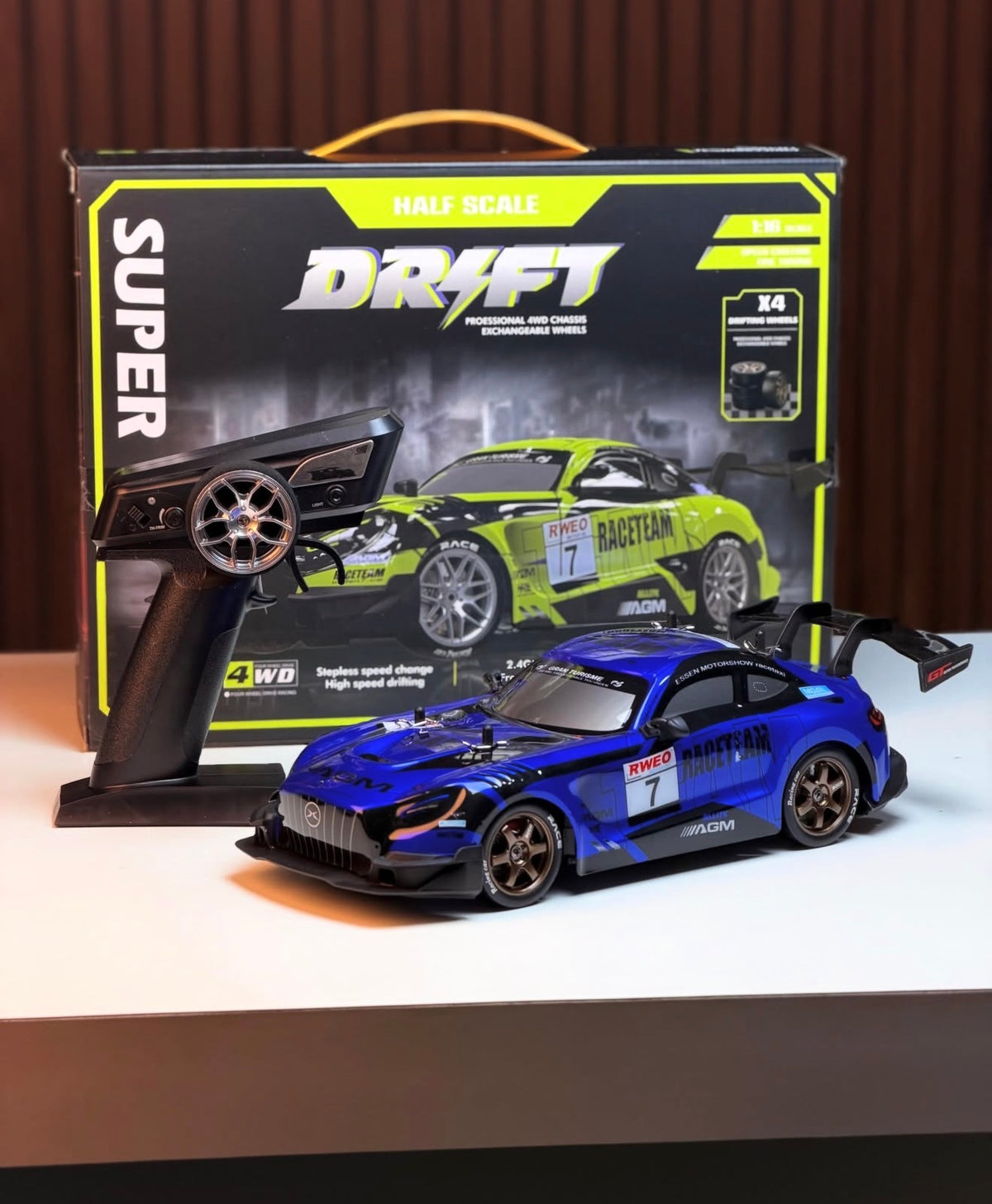 Trudj Blue & Black RC Drift Racing Car with Remote Control